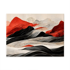Red Mountains Canvas Print Red Mountains Canvas Print wall art product Treechild