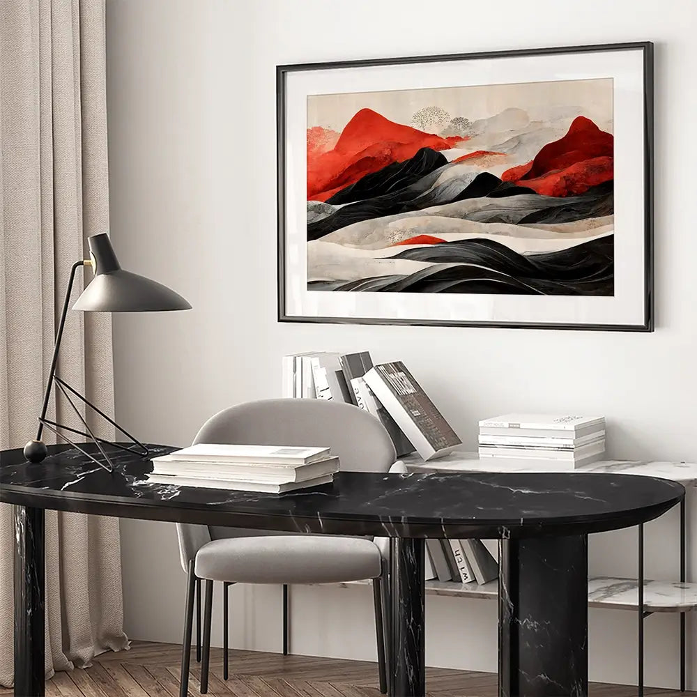Red Mountains Framed Art Print Red Mountains Framed Art Print wall art product Treechild