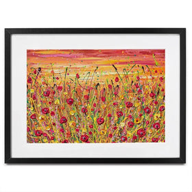 Red Poppies Sunset Framed Art Print Red Poppies Sunset Framed Art Print wall art product Olga Tkachyk