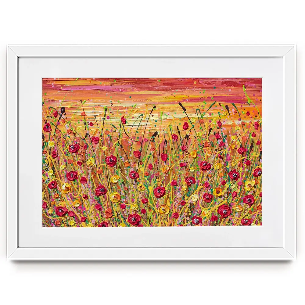 Red Poppies Sunset Framed Art Print Red Poppies Sunset Framed Art Print wall art product Olga Tkachyk