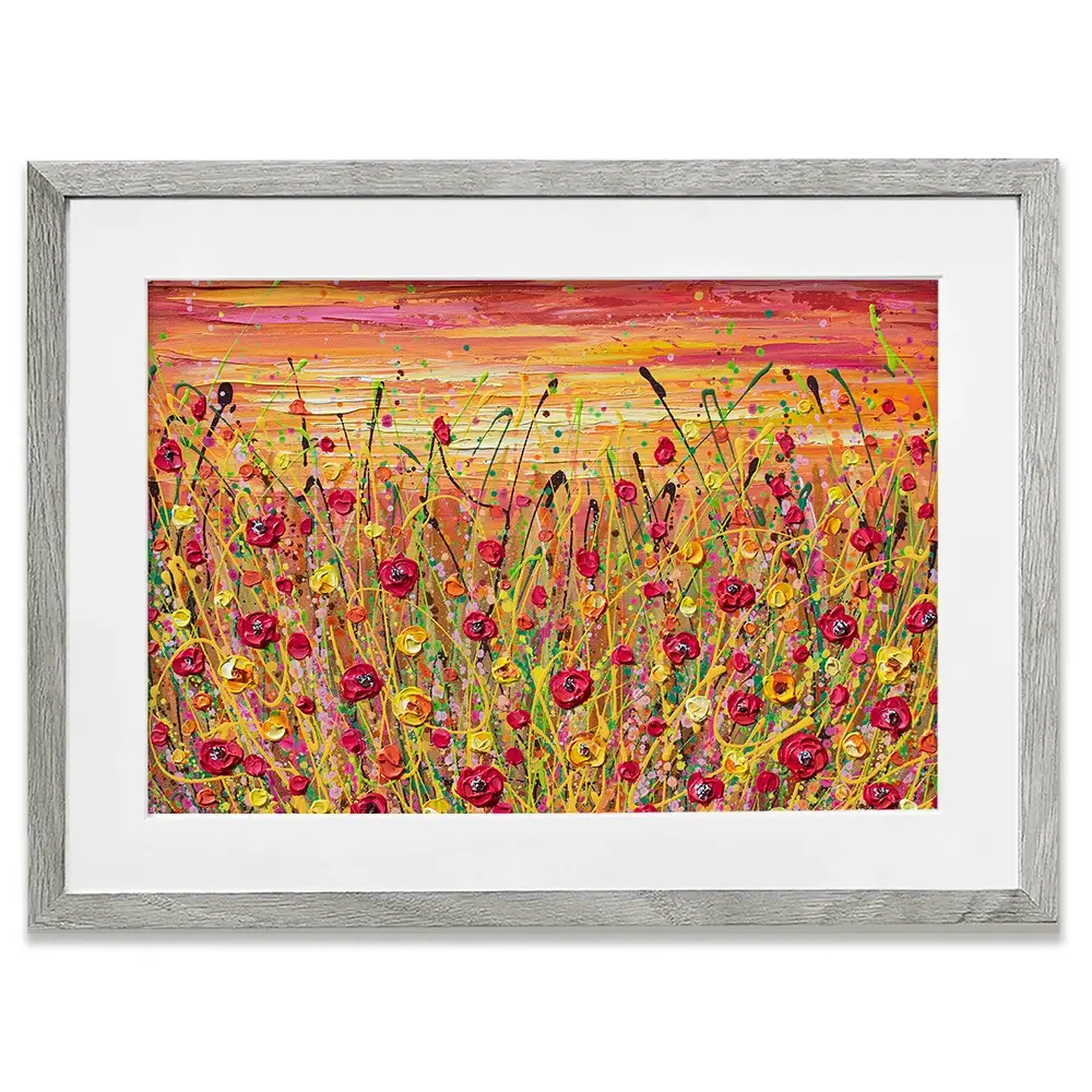 Red Poppies Sunset Framed Art Print Red Poppies Sunset Framed Art Print wall art product Olga Tkachyk