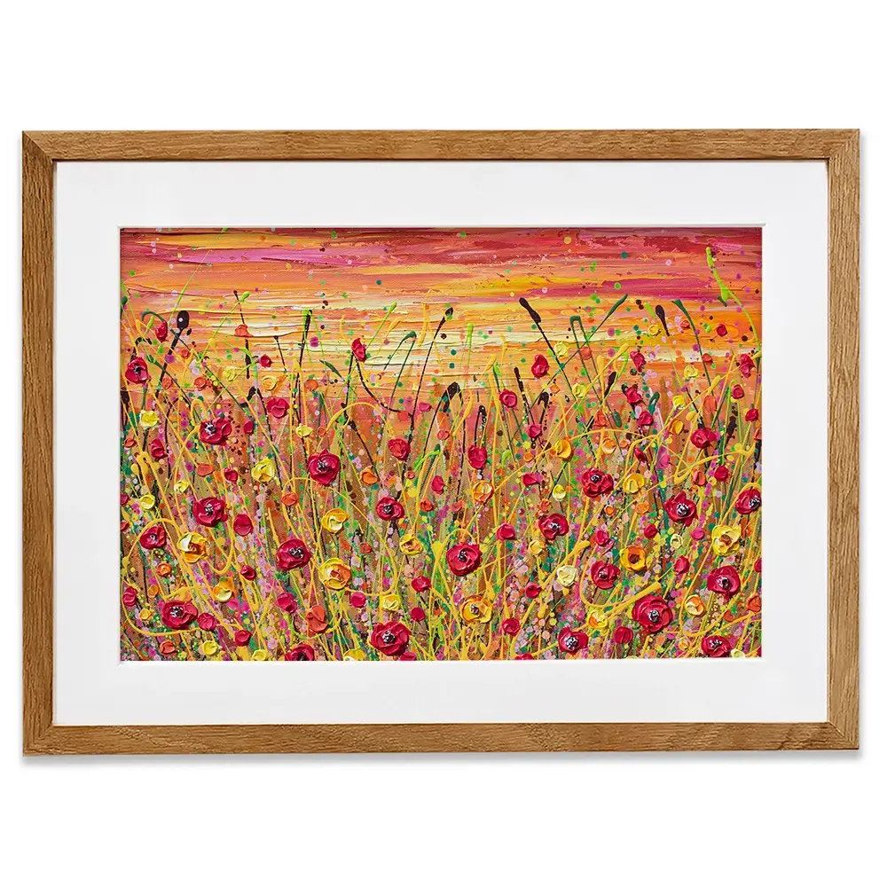 Red Poppies Sunset Framed Art Print Red Poppies Sunset Framed Art Print wall art product Olga Tkachyk