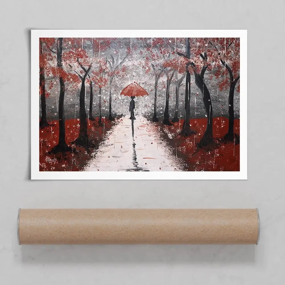 Red Rainy Day Art Print Red Rainy Day Art Print wall art product Tanya Stone / Shutterstock