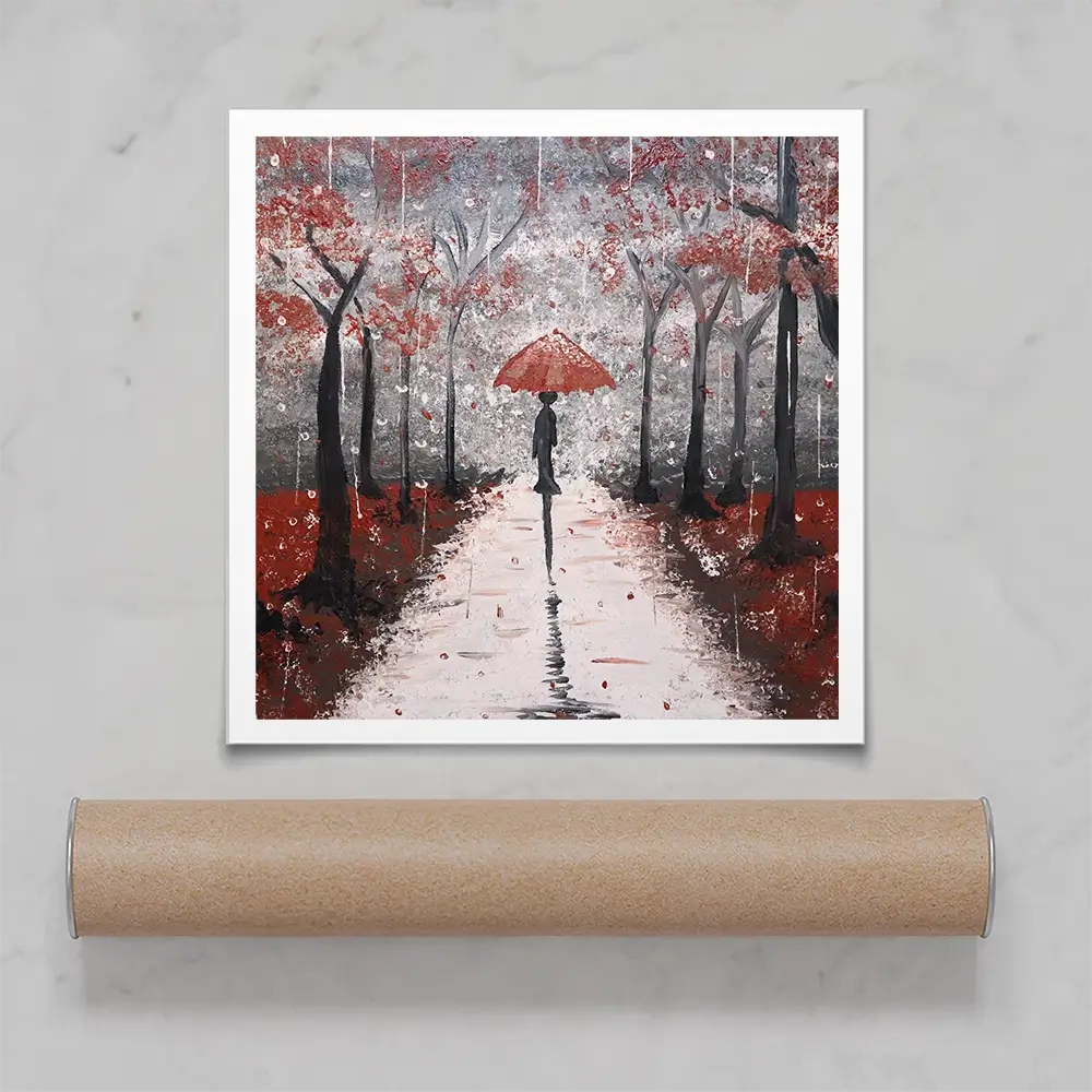 Red Rainy Day Square Art Print Red Rainy Day Square Art Print wall art product Tanya Stone / Shutterstock