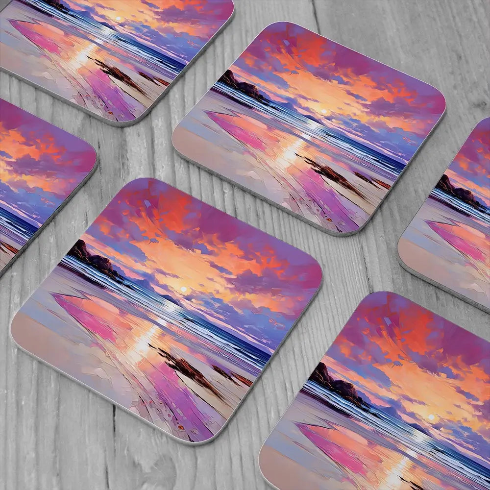Red Sky Over Raasay Coaster Set Red Sky Over Raasay Coaster Set wall art product David Alexander Elder