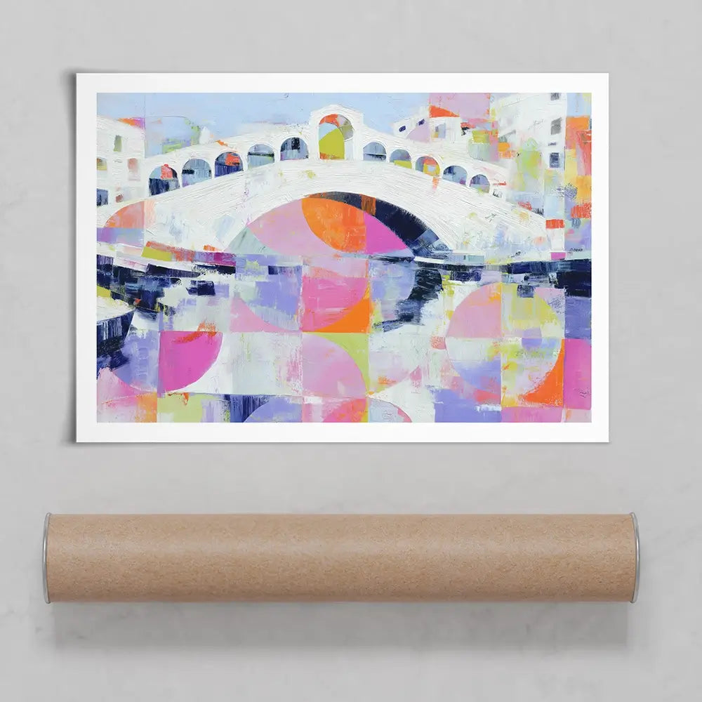 Rialto Bridge In Abstract Art Print Rialto Bridge In Abstract Art Print wall art product Chromatic Storm Studio