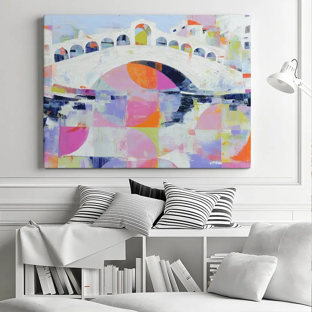 Rialto Bridge In Abstract Canvas Print Rialto Bridge In Abstract Canvas Print wall art product Chromatic Storm Studio