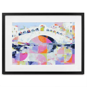 Rialto Bridge In Abstract Framed Art Print Rialto Bridge In Abstract Framed Art Print wall art product Chromatic Storm Studio