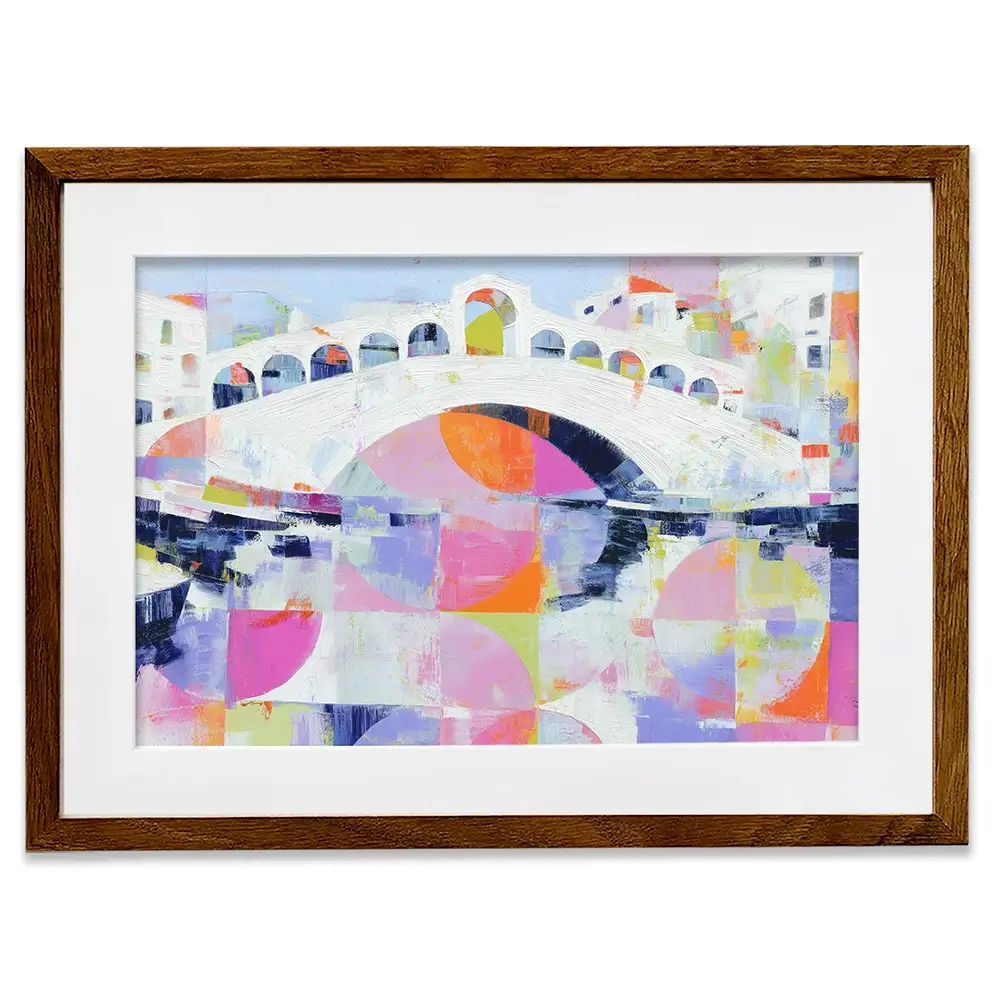 Rialto Bridge In Abstract Framed Art Print Rialto Bridge In Abstract Framed Art Print wall art product Chromatic Storm Studio