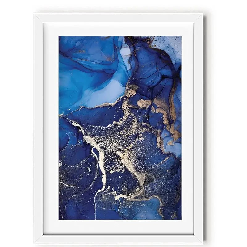 Rich Blue Marble Framed Art Print Rich Blue Marble Framed Art Print wall art product Stepova Oksana / Shutterstock