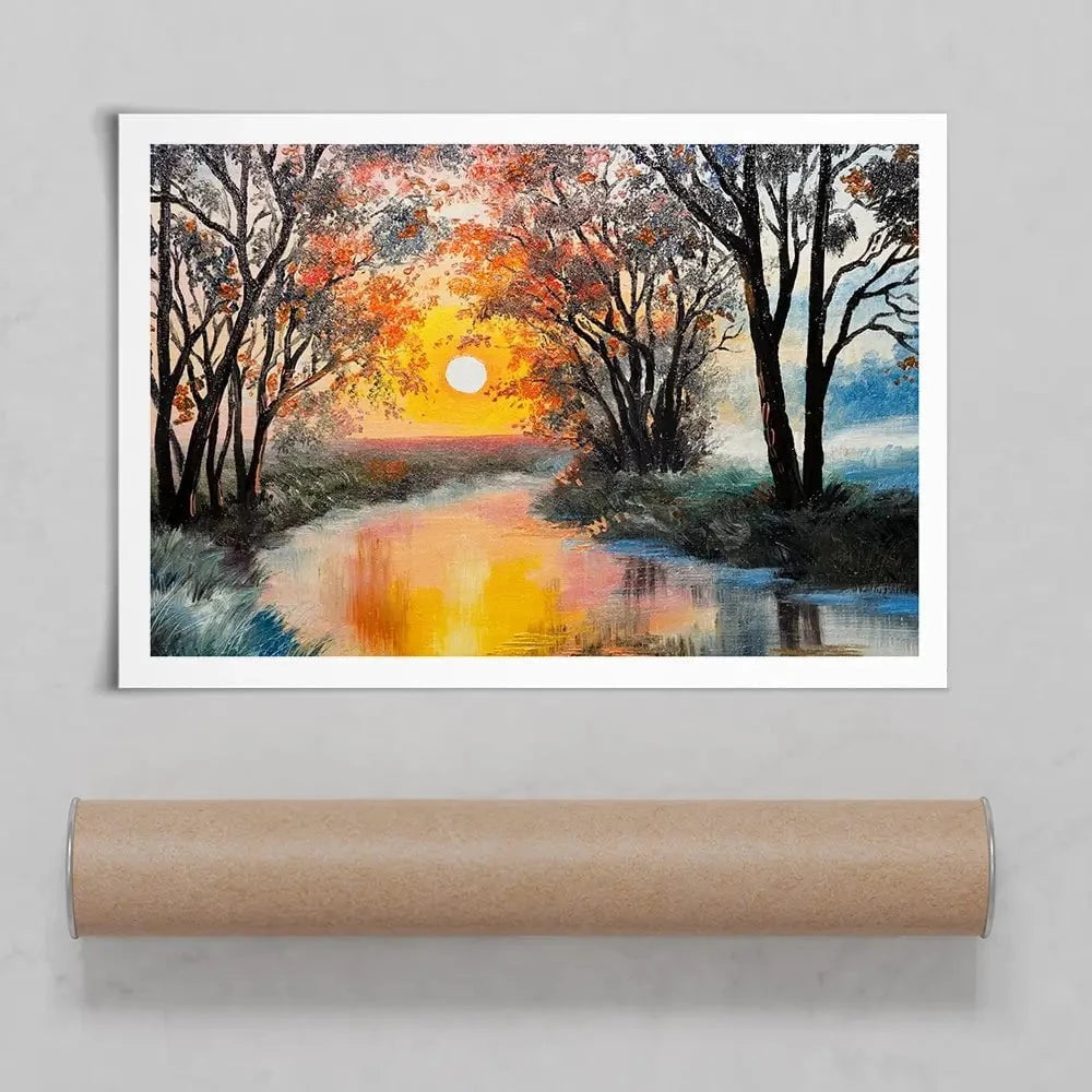 River In The Evening Sun Art Print River In The Evening Sun Art Print wall art product Fresh Stock / Shutterstock