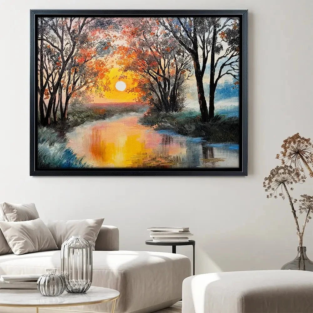River In The Evening Sun Canvas Print River In The Evening Sun Canvas Print wall art product Fresh Stock / Shutterstock