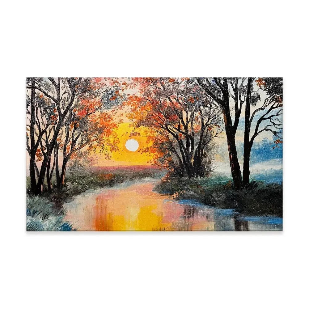 River In The Evening Sun Canvas Print River In The Evening Sun Canvas Print wall art product Fresh Stock / Shutterstock
