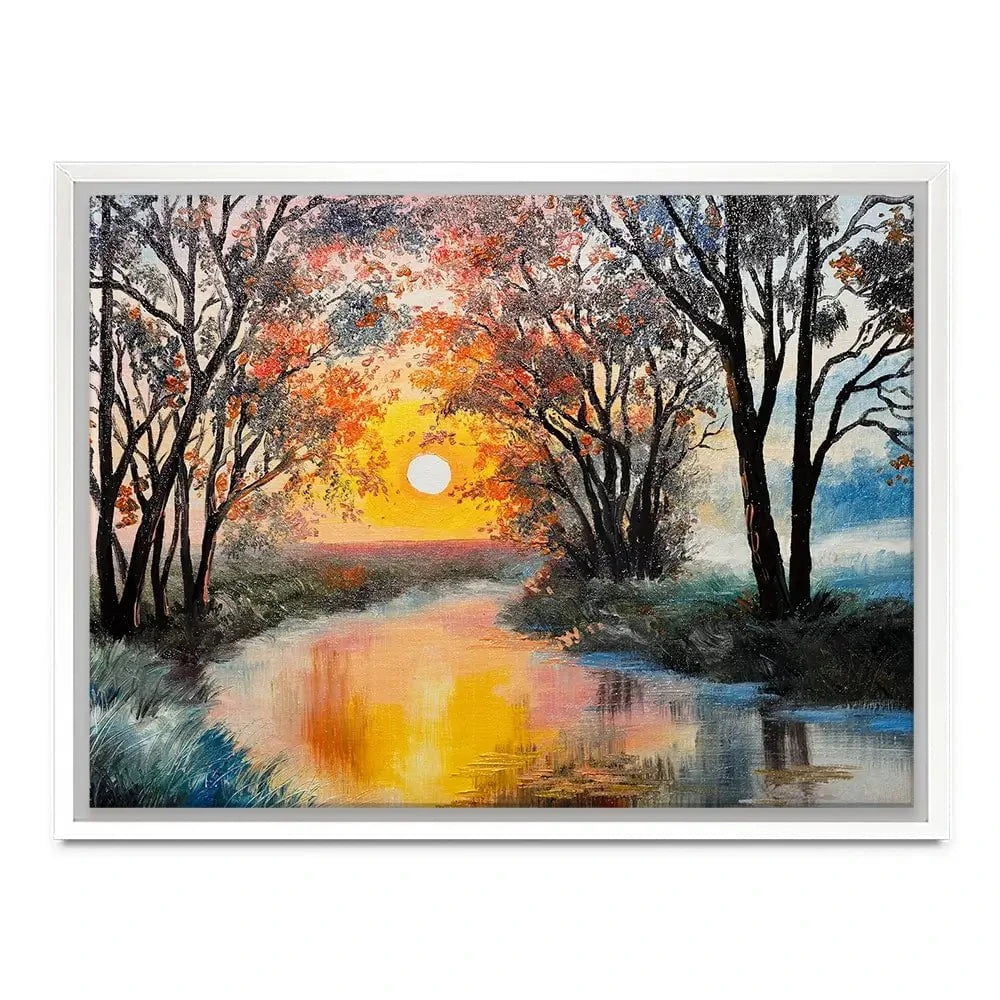 River In The Evening Sun Canvas Print River In The Evening Sun Canvas Print wall art product Fresh Stock / Shutterstock
