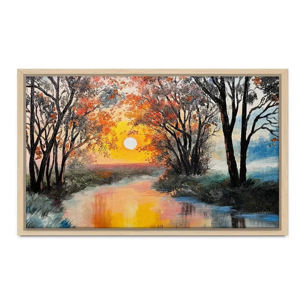 River In The Evening Sun Canvas Print River In The Evening Sun Canvas Print wall art product Fresh Stock / Shutterstock