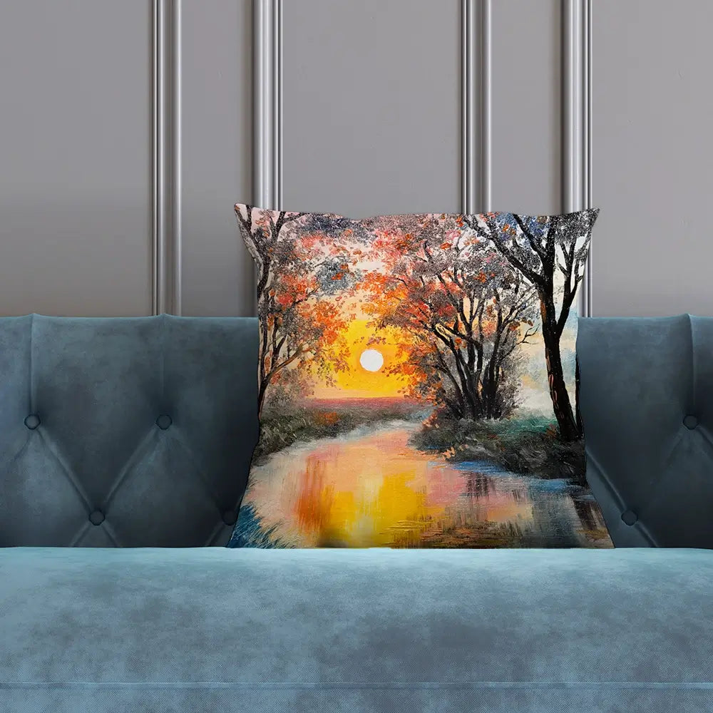 River In The Evening Sun Cushion River In The Evening Sun Cushion wall art product Fresh Stock / Shutterstock