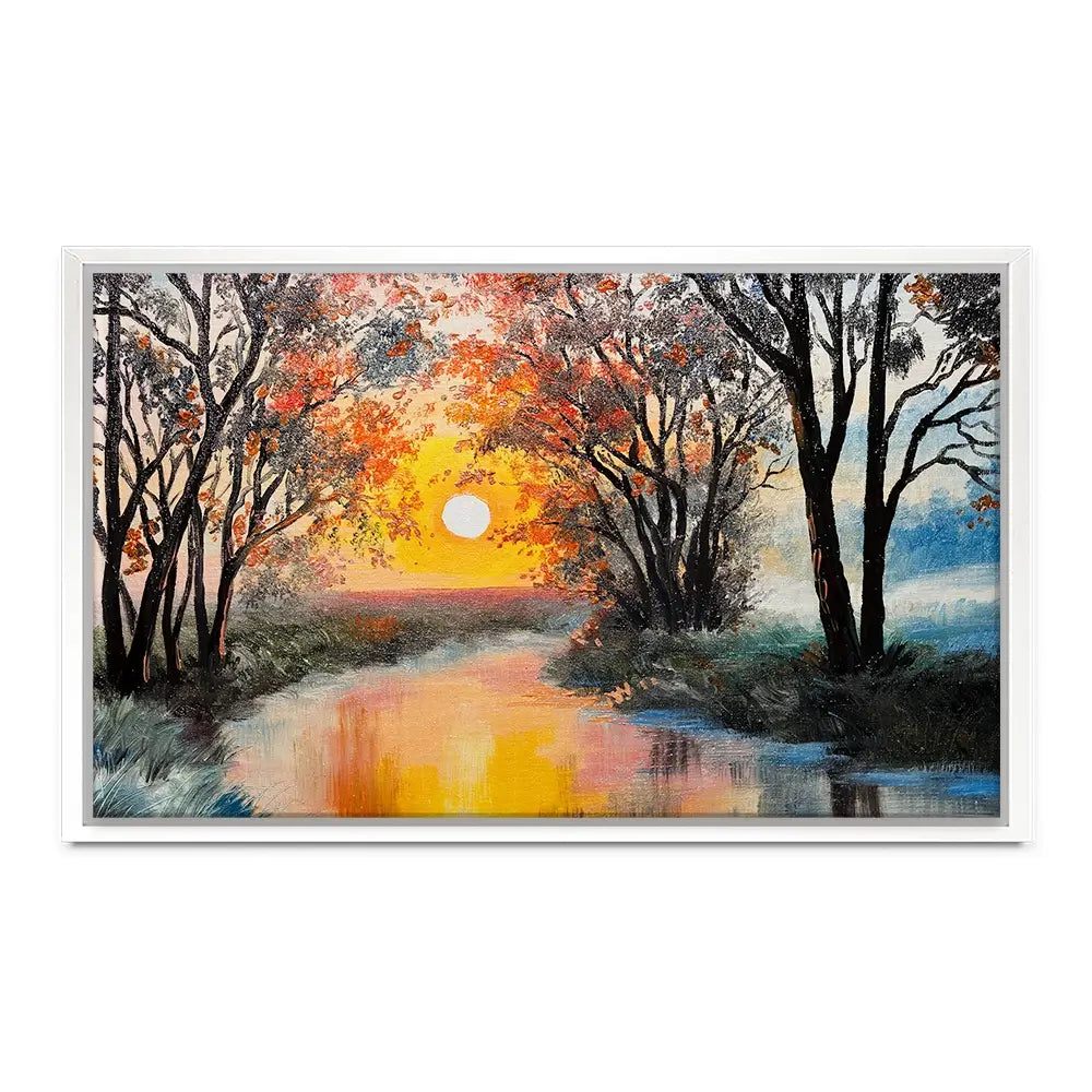 River In The Evening Sun Oversized Canvas Print River In The Evening Sun Oversized Canvas Print wall art product Art Print Shop