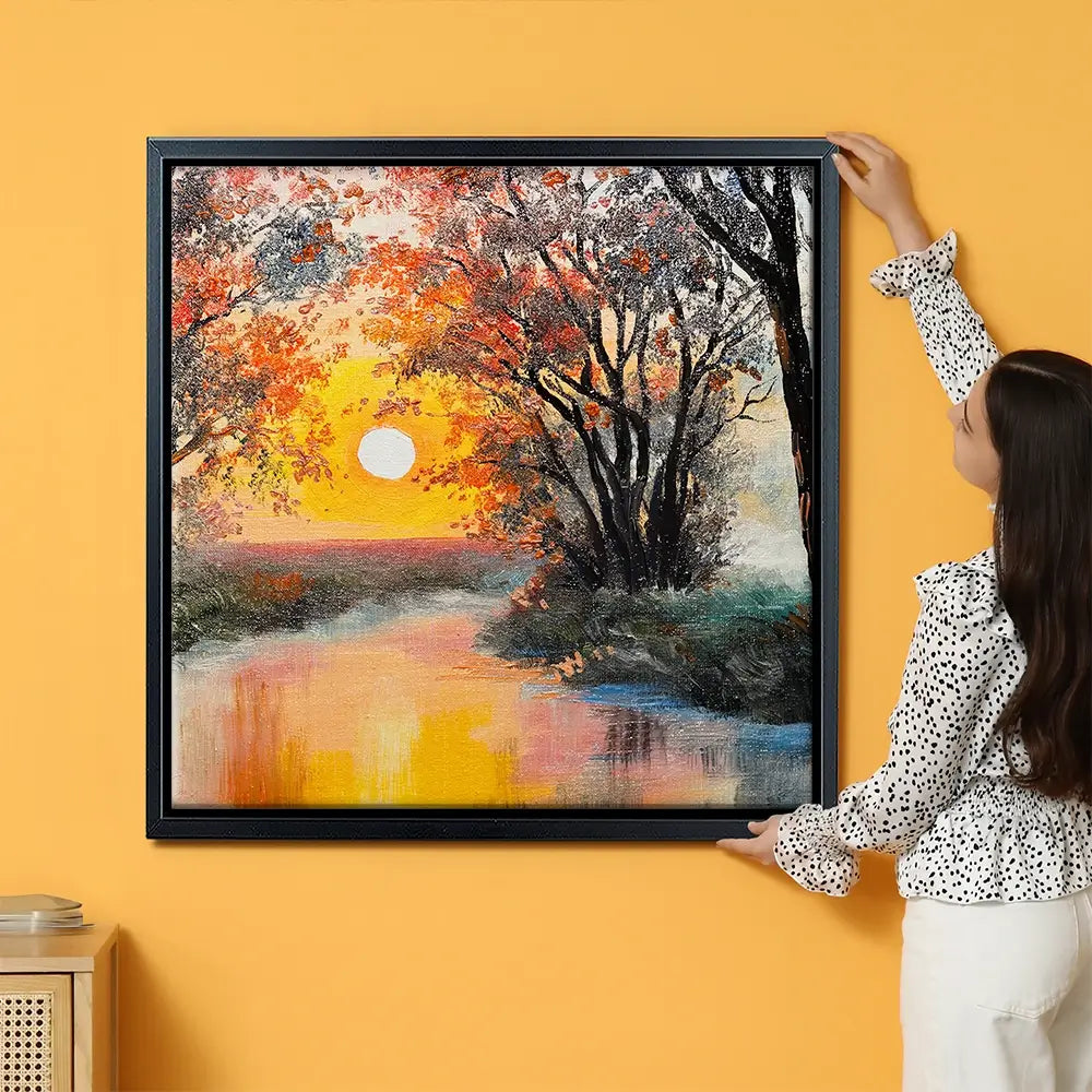 River In The Evening Sun Oversized Canvas Print River In The Evening Sun Oversized Canvas Print wall art product Art Print Shop