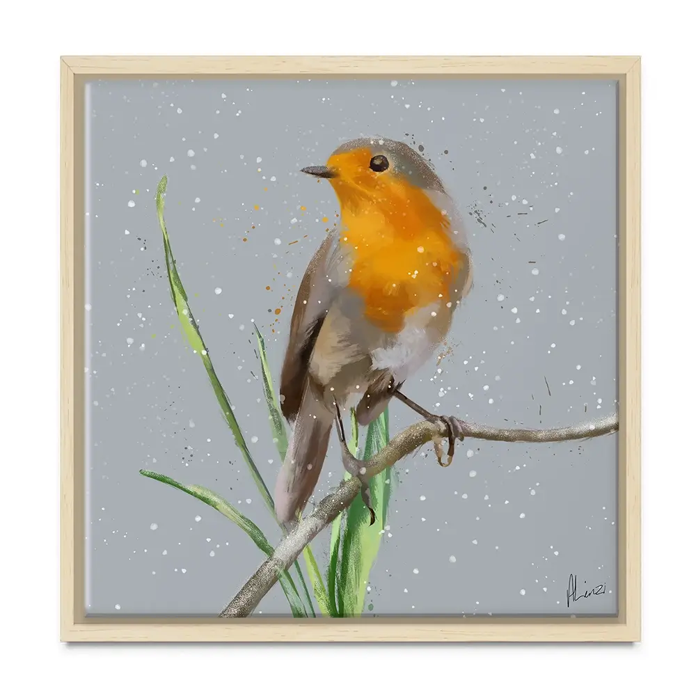 Robin In The Snow Canvas Print Robin In The Snow Canvas Print wall art product Aimee Linzi