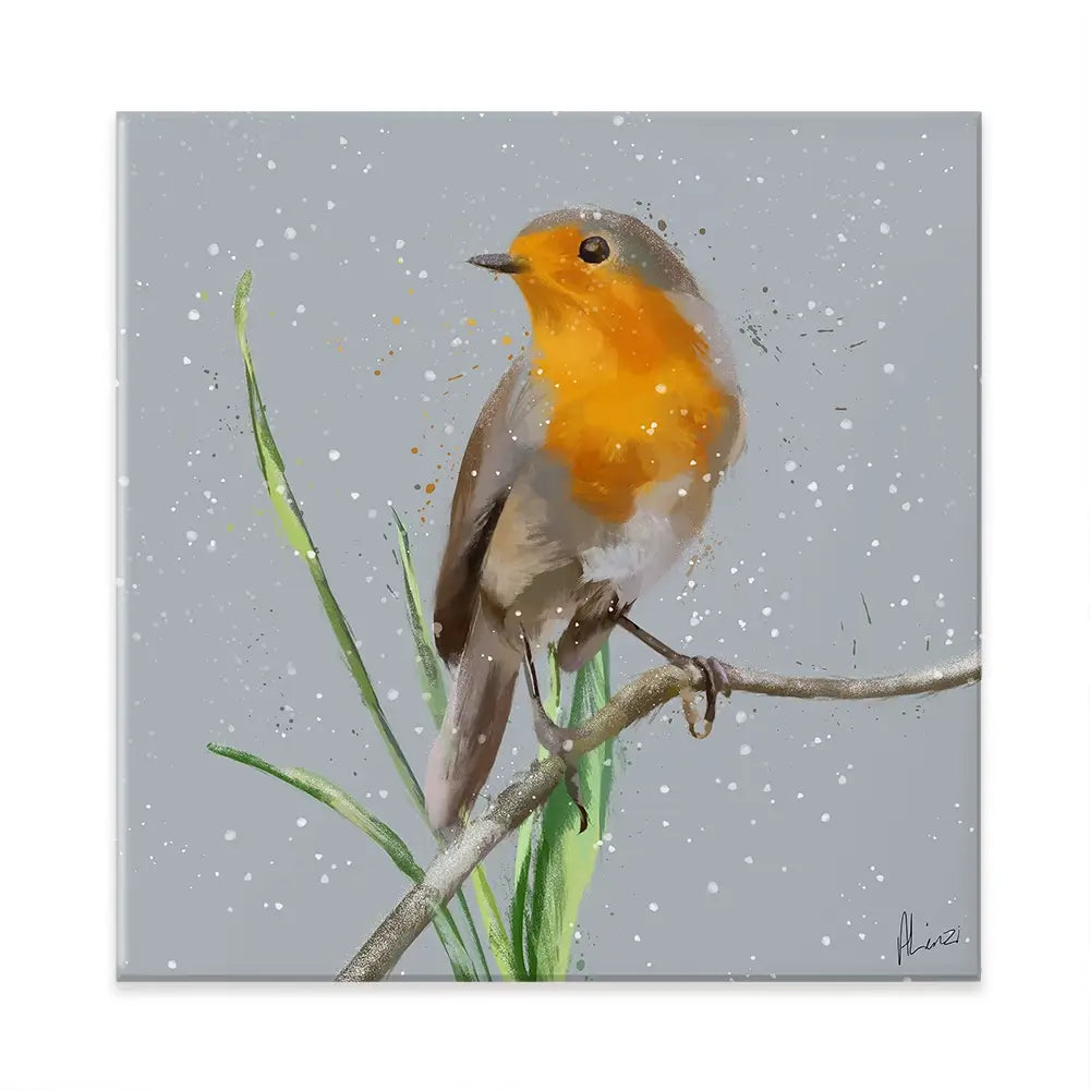 Robin In The Snow Canvas Print Robin In The Snow Canvas Print wall art product Aimee Linzi
