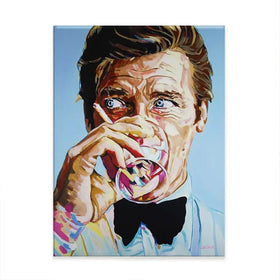 Roger Moore Canvas Print Roger Moore Canvas Print wall art product Juliet Stockton
