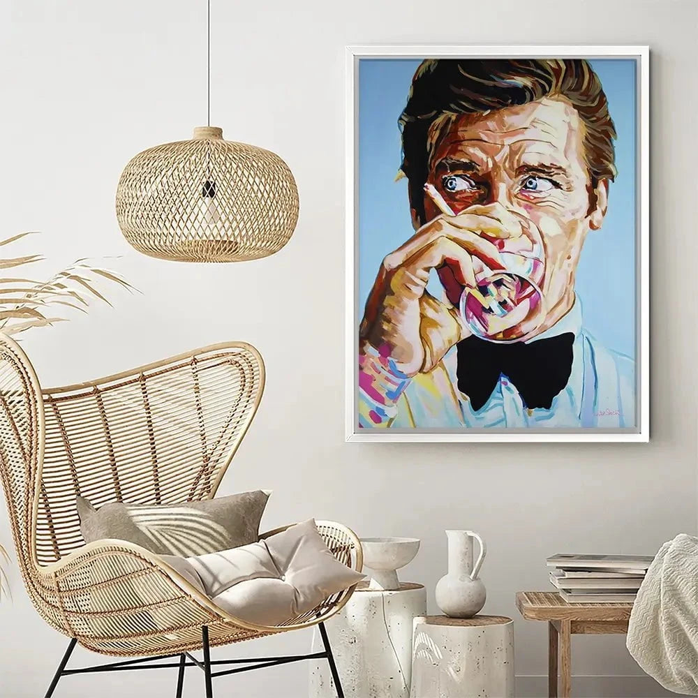 Roger Moore Canvas Print Roger Moore Canvas Print wall art product Juliet Stockton