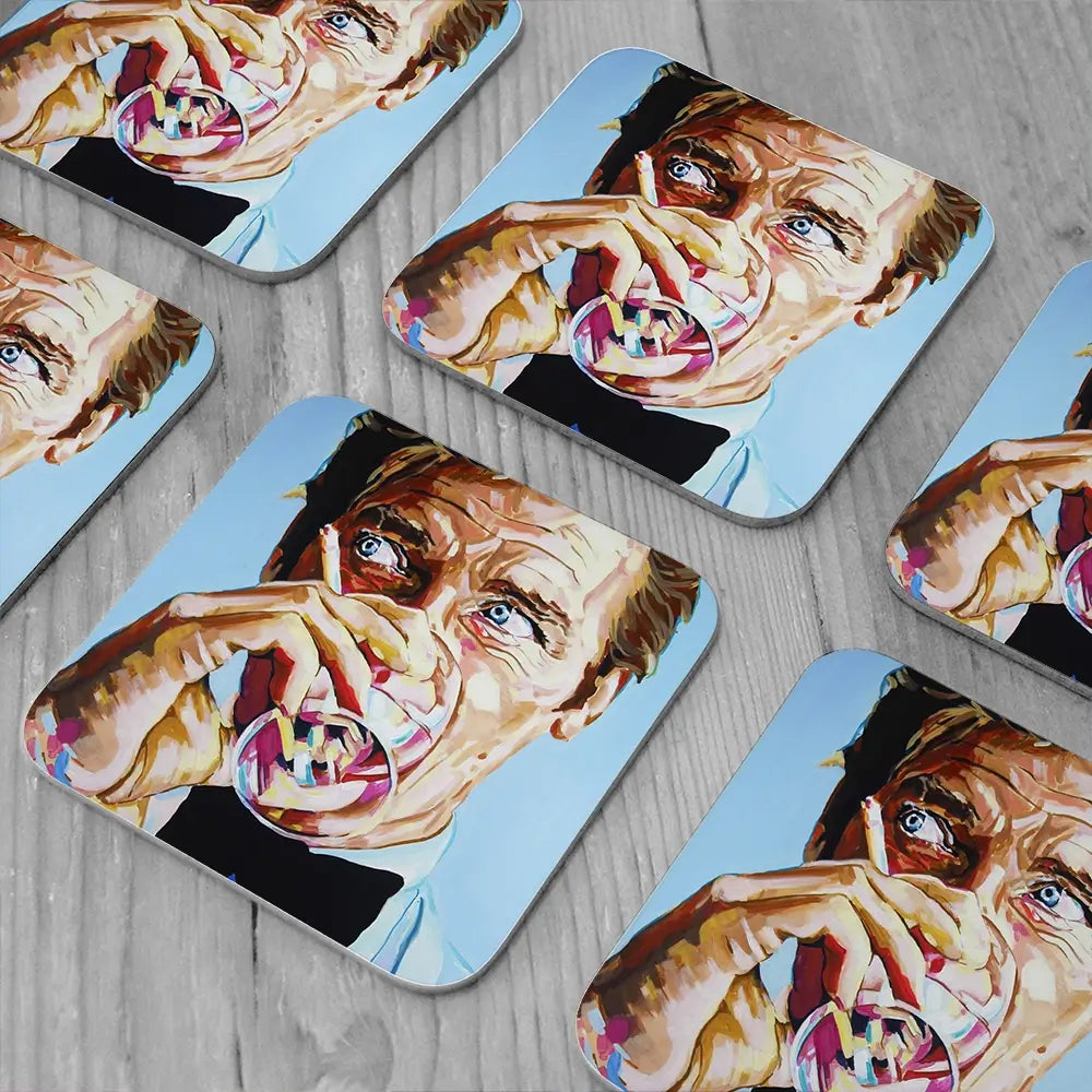 Roger Moore Coaster Set Roger Moore Coaster Set wall art product Juliet Stockton