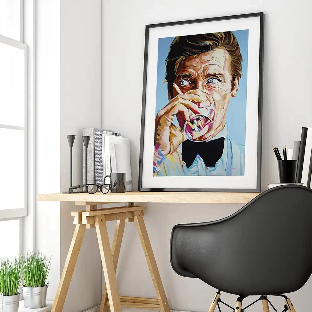 Roger Moore Framed Art Print Roger Moore Framed Art Print wall art product Juliet Stockton