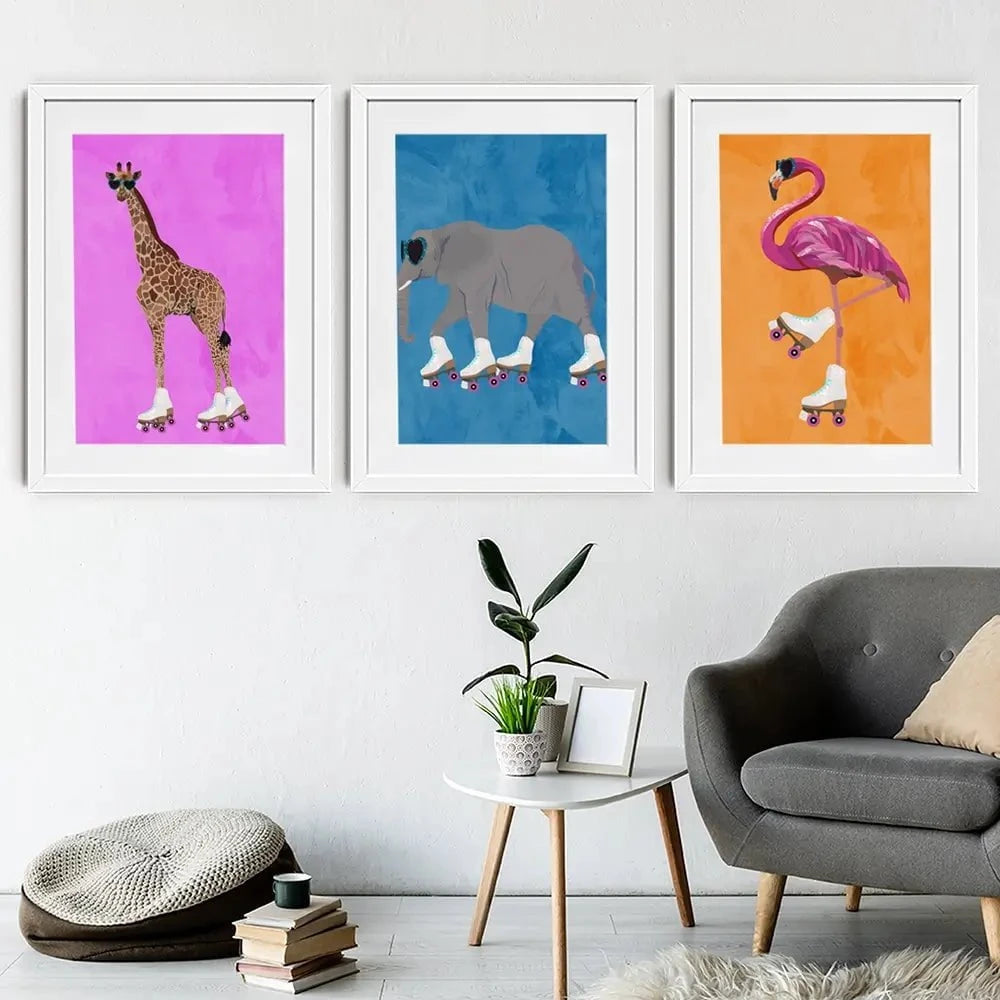 Rollerskating Crew Framed Art Print Trio Rollerskating Crew Framed Art Print Trio wall art product Sarah Manovski