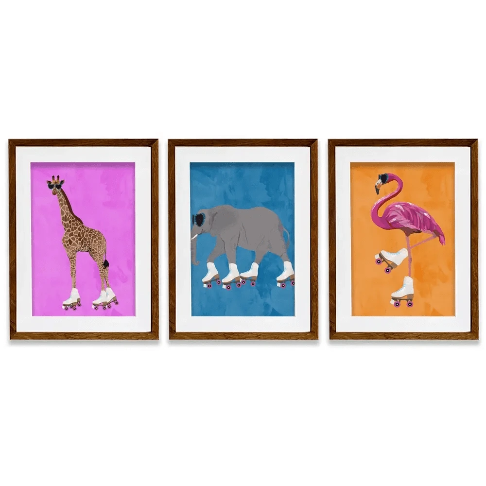 Rollerskating Crew Framed Art Print Trio Rollerskating Crew Framed Art Print Trio wall art product Sarah Manovski