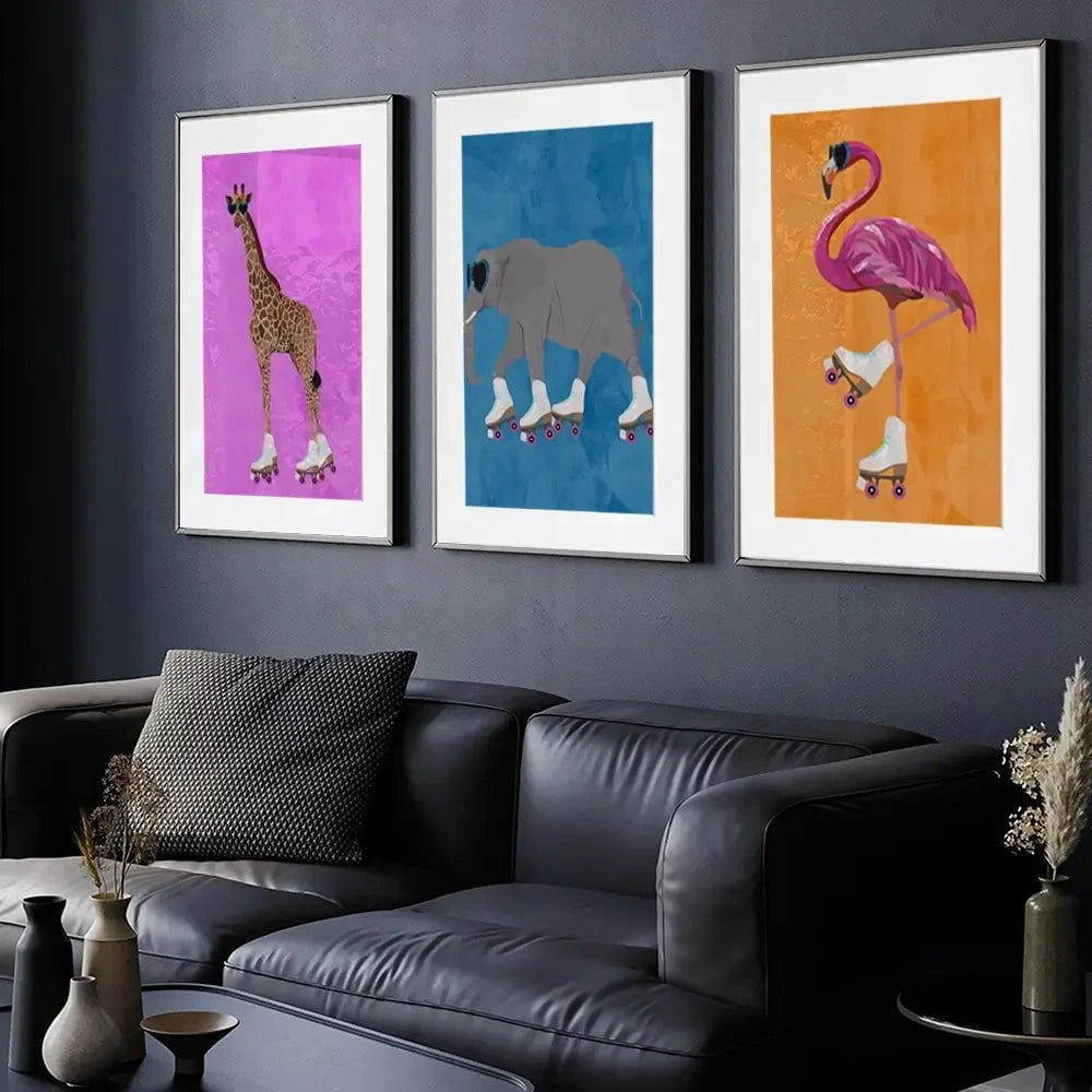 Rollerskating Crew Framed Art Print Trio Rollerskating Crew Framed Art Print Trio wall art product Sarah Manovski