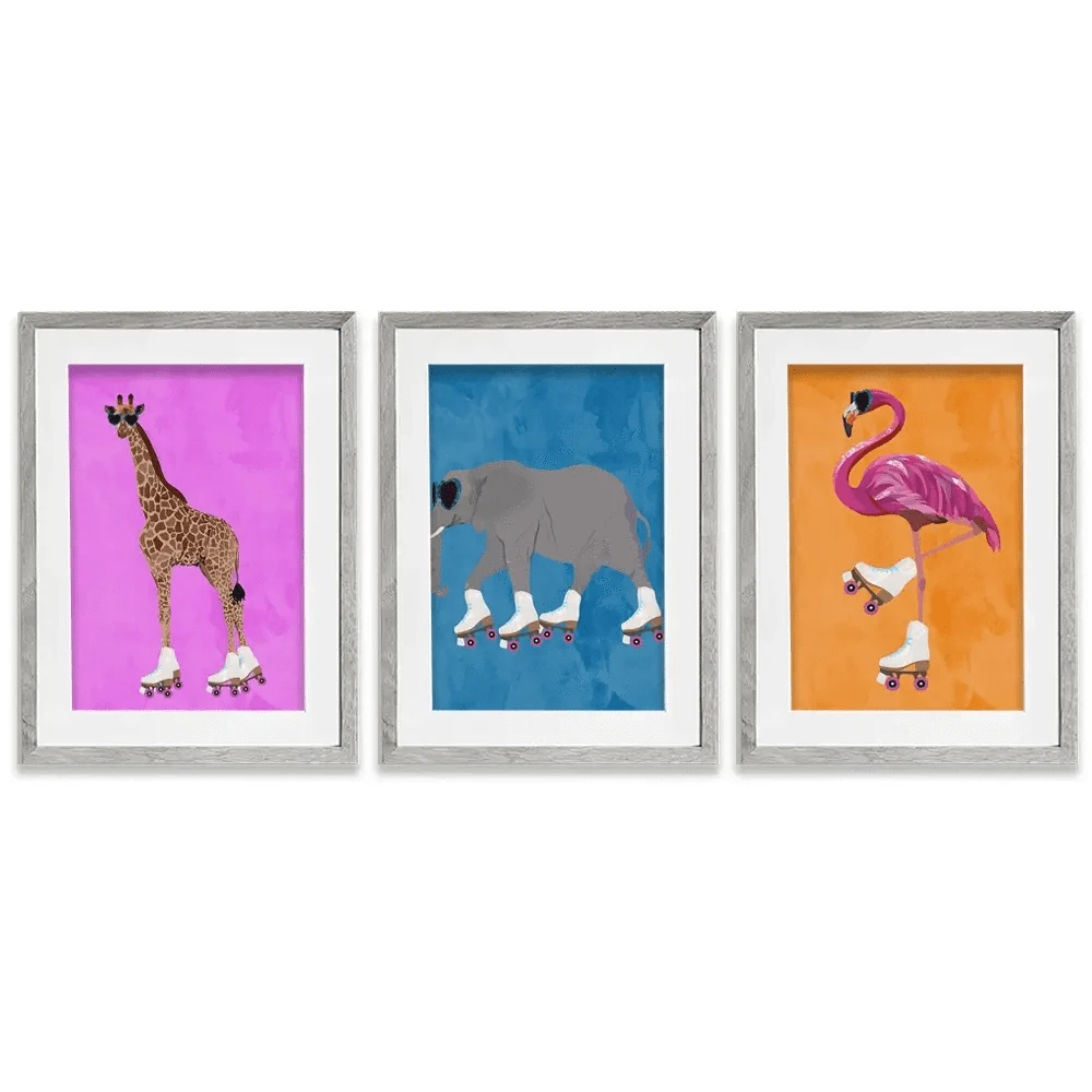 Rollerskating Crew Framed Art Print Trio Rollerskating Crew Framed Art Print Trio wall art product Sarah Manovski