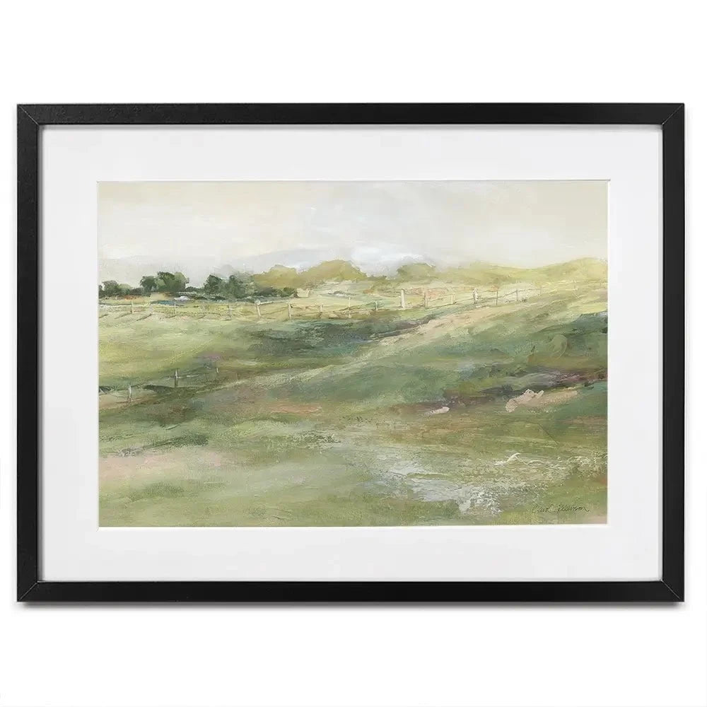 Rolling Fenceline Framed Art Print Rolling Fenceline Framed Art Print wall art product Carol Robinson