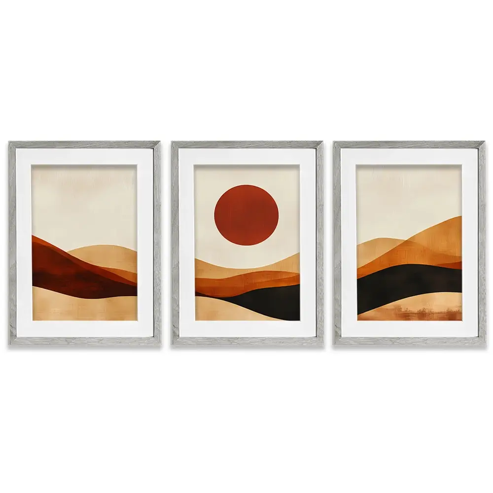 Rolling Hills And Moon Framed Art Print Trio Rolling Hills And Moon Framed Art Print Trio wall art product IAmHomeStudio