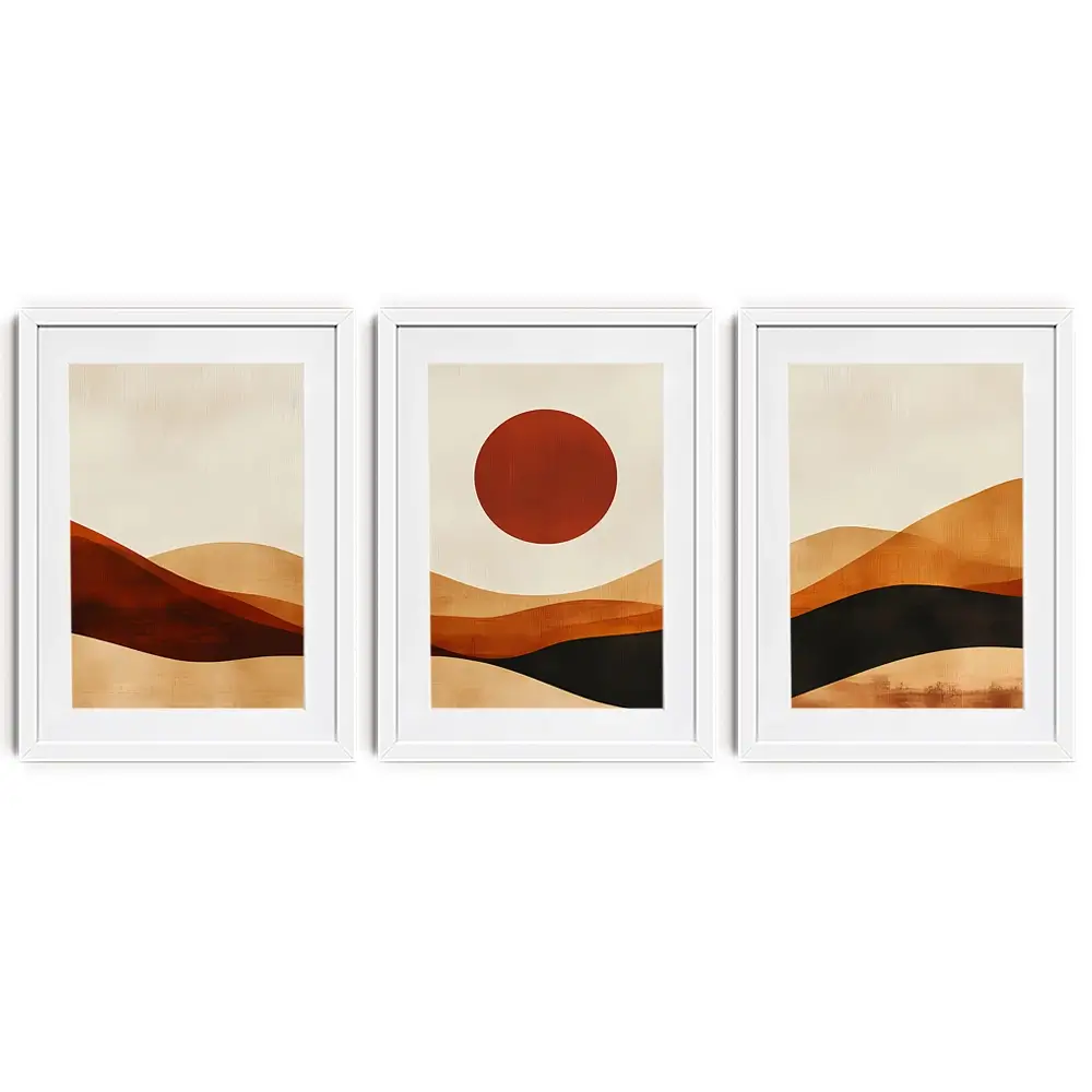 Rolling Hills And Moon Framed Art Print Trio Rolling Hills And Moon Framed Art Print Trio wall art product IAmHomeStudio