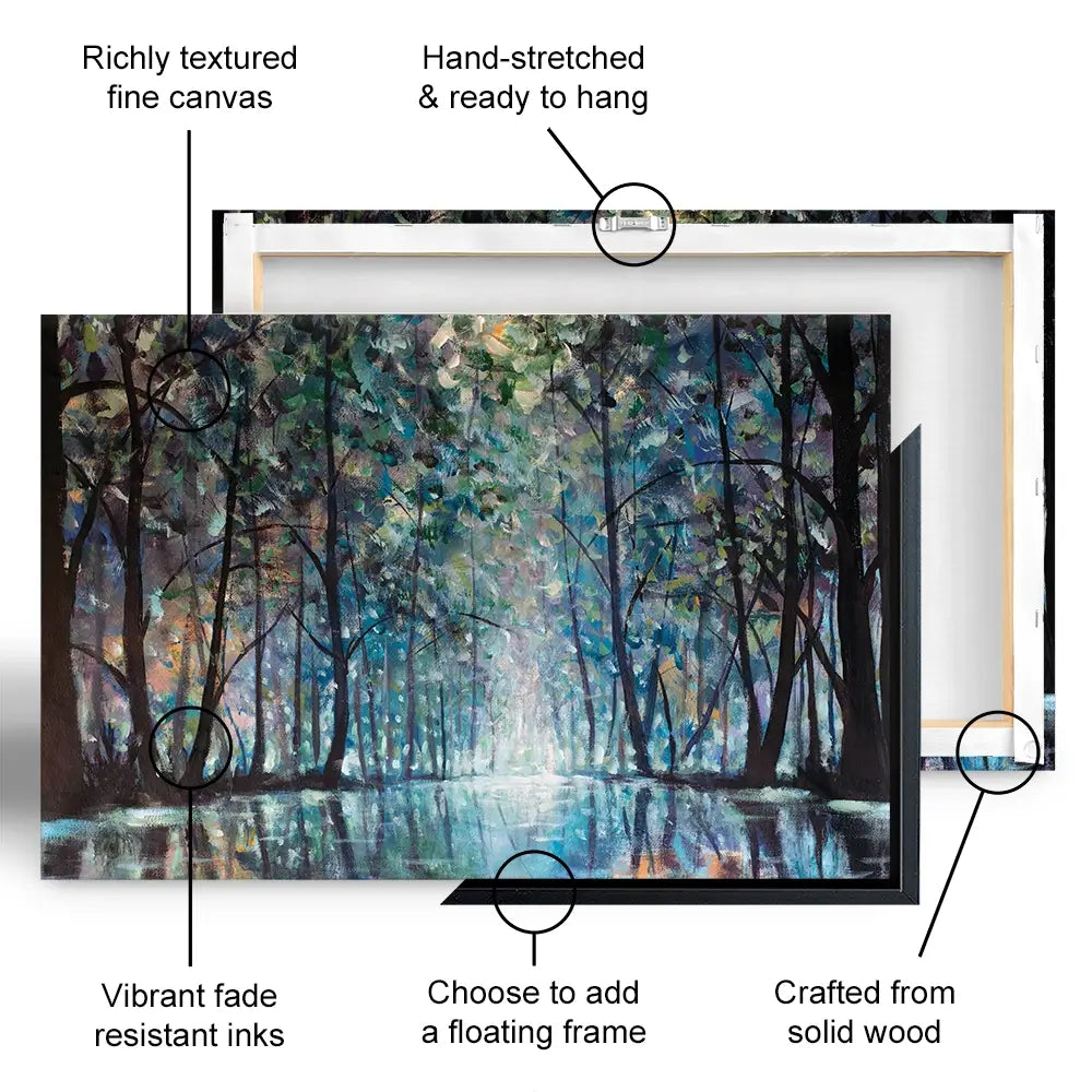 Romantic Rainy Blue Canvas Print Romantic Rainy Blue Canvas Print | Romantic Rainy Blue Canvas Wall Art wall art product Valery Rybakow / Shutterstock