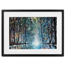 Romantic Rainy Blue Framed Art Print Romantic Rainy Blue Framed Art Print wall art product Valery Rybakow / Shutterstock