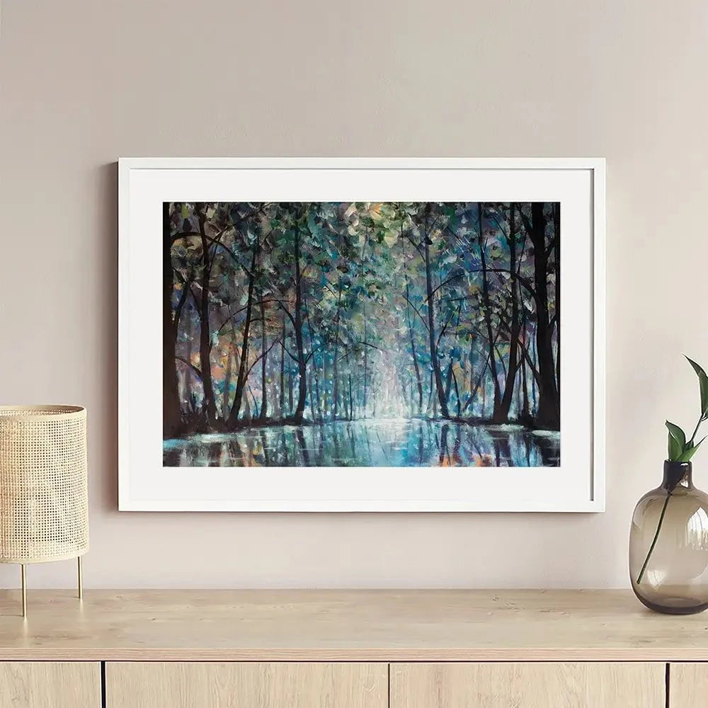 Romantic Rainy Blue Framed Art Print Romantic Rainy Blue Framed Art Print wall art product Valery Rybakow / Shutterstock