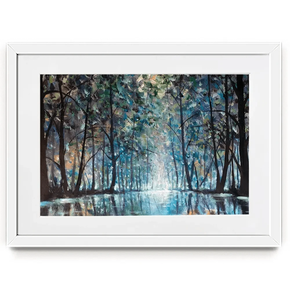 Romantic Rainy Blue Framed Art Print Romantic Rainy Blue Framed Art Print wall art product Valery Rybakow / Shutterstock