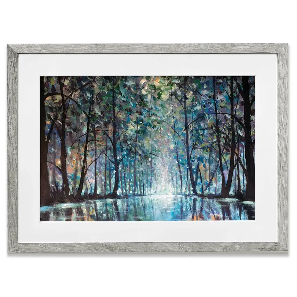 Romantic Rainy Blue Framed Art Print Romantic Rainy Blue Framed Art Print wall art product Valery Rybakow / Shutterstock