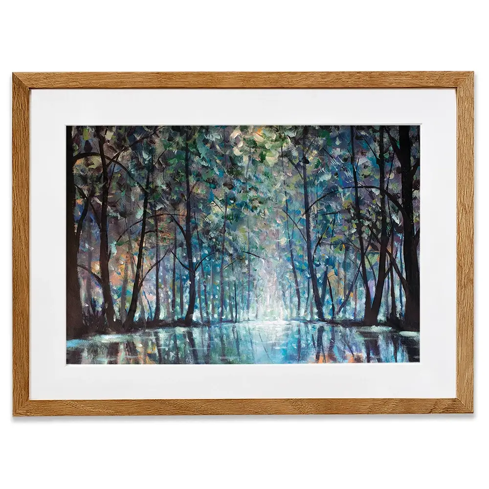 Romantic Rainy Blue Framed Art Print Romantic Rainy Blue Framed Art Print wall art product Valery Rybakow / Shutterstock