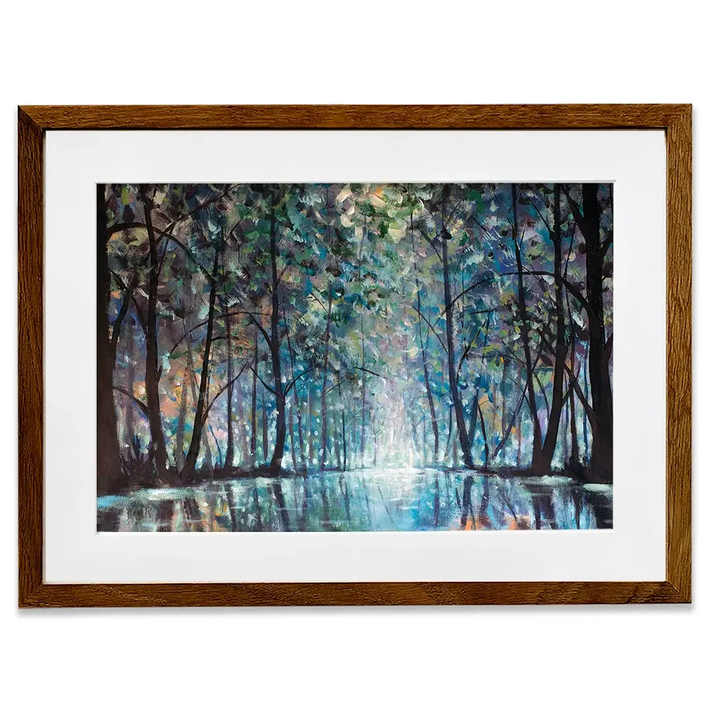 Romantic Rainy Blue Framed Art Print Romantic Rainy Blue Framed Art Print wall art product Valery Rybakow / Shutterstock