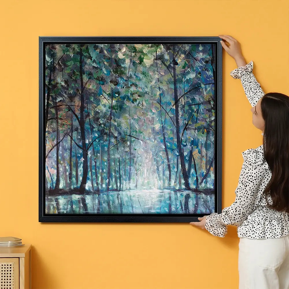 Romantic Rainy Blue Oversized Canvas Print Romantic Rainy Blue Oversized Canvas Print wall art product Art Print Shop