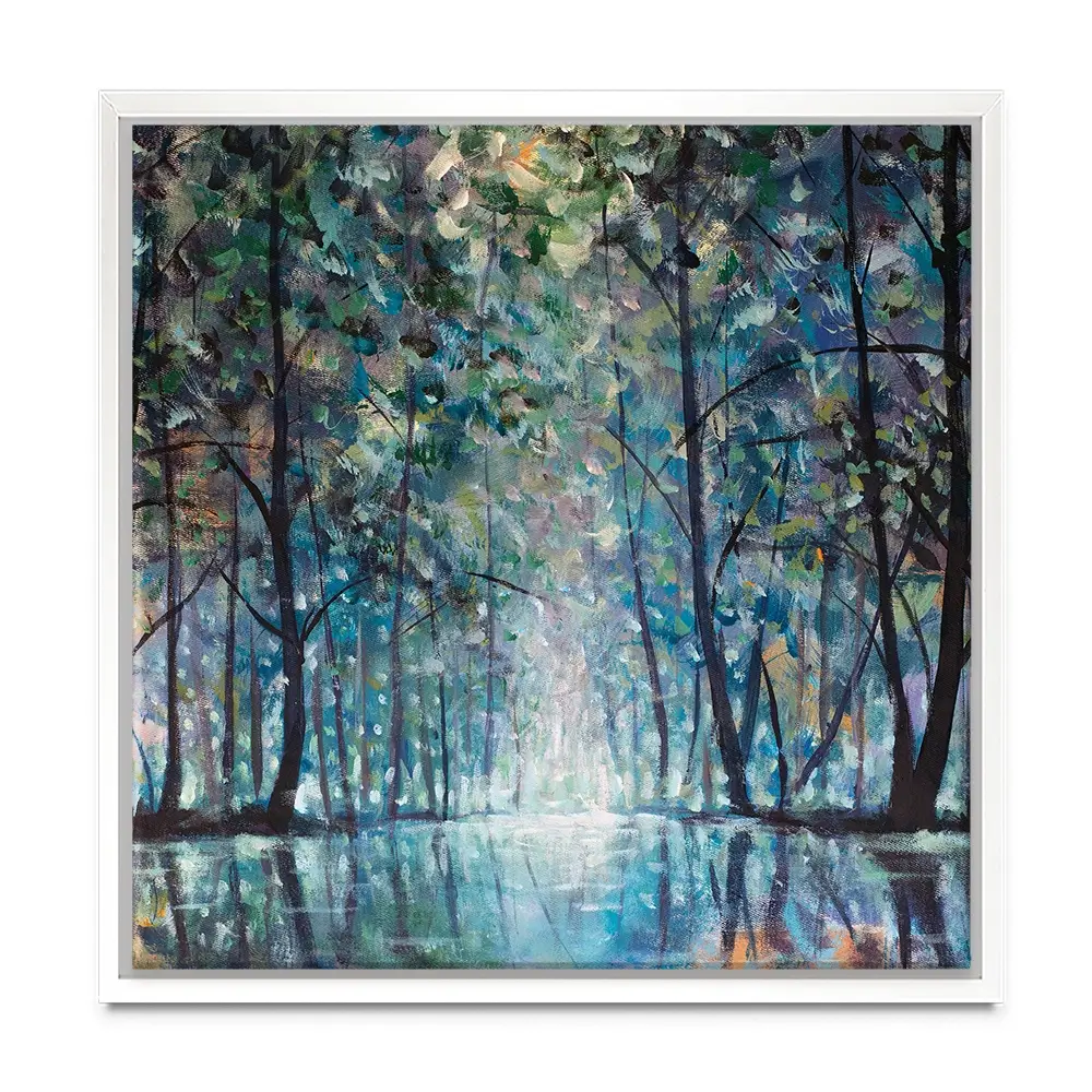 Romantic Rainy Blue Square Canvas Print Romantic Rainy Blue Square Canvas Print wall art product Valery Rybakow / Shutterstock