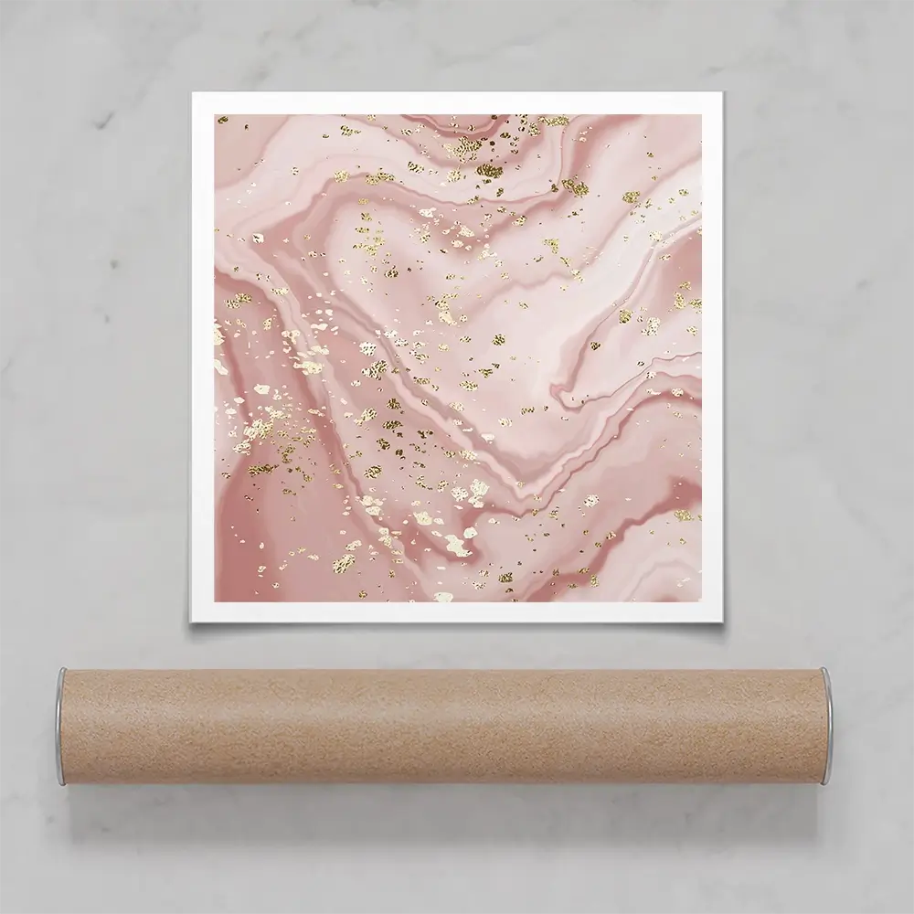 Rose Marble Speckles Square Art Print Rose Marble Speckles Square Art Print wall art product NikaMooni / Shutterstock