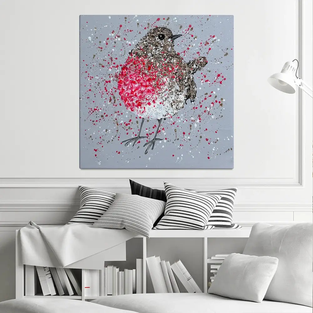 Rosie Robin Square Canvas Print Rosie Robin Square Canvas Print wall art product Jo Gough