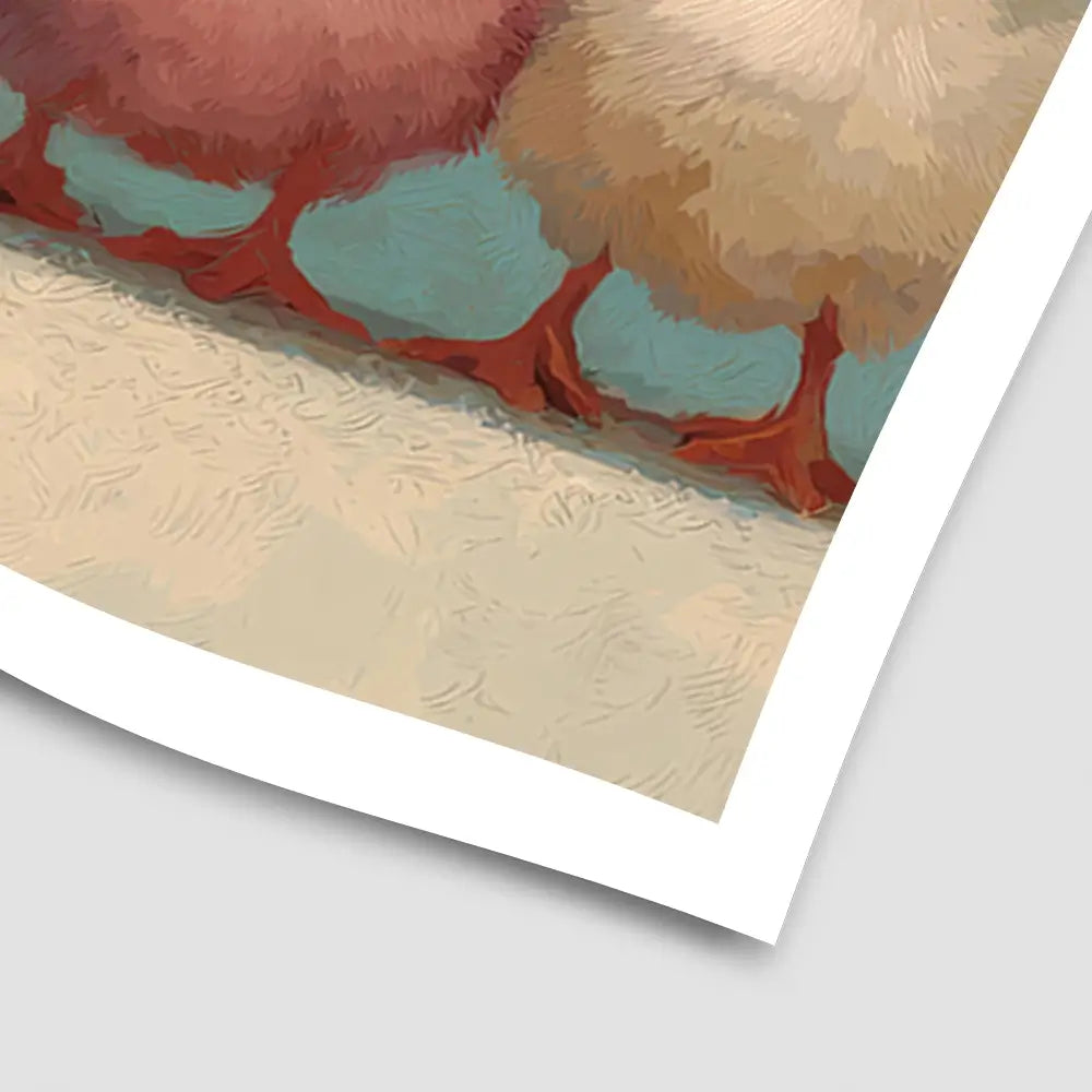 Row Of Chicks Art Print Row Of Chicks Art Print wall art product Petals Prints Design - Independent