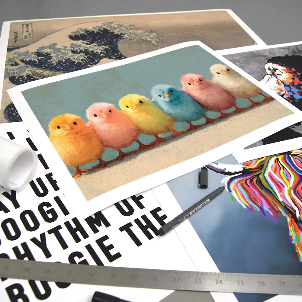 Row Of Chicks Art Print Row Of Chicks Art Print wall art product Petals Prints Design - Independent