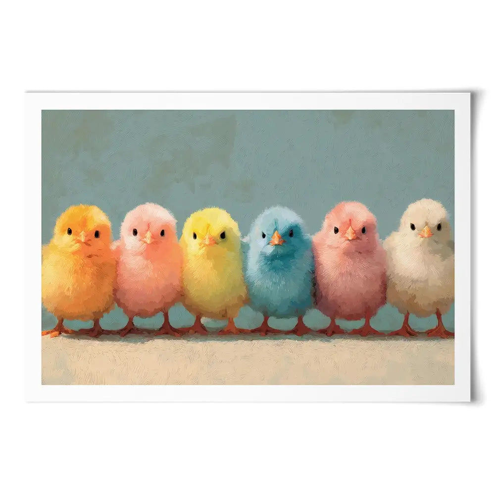 Row Of Chicks Art Print Row Of Chicks Art Print wall art product Petals Prints Design - Independent