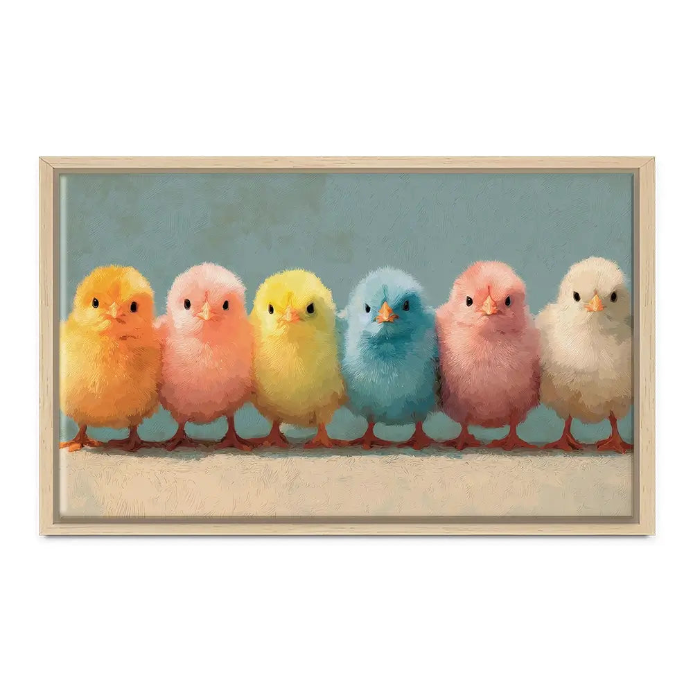 Row Of Chicks Canvas Print Row Of Chicks Canvas Print wall art product Petals Prints Design - Independent